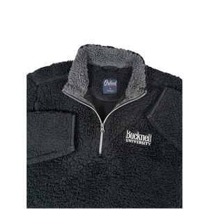 Bucknell University Bison Black Sherpa Fleece Pullover 1/4 Jacket Women's Medium
